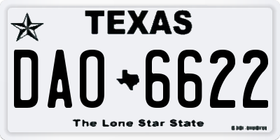 TX license plate DAO6622