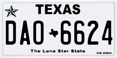 TX license plate DAO6624