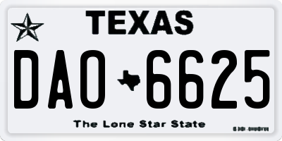 TX license plate DAO6625