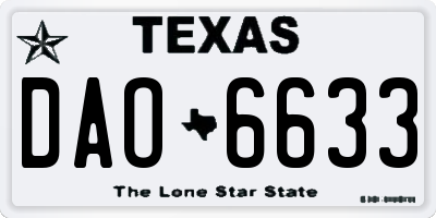 TX license plate DAO6633