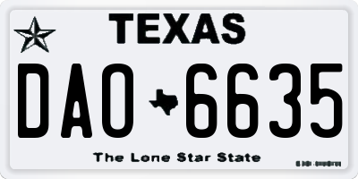 TX license plate DAO6635