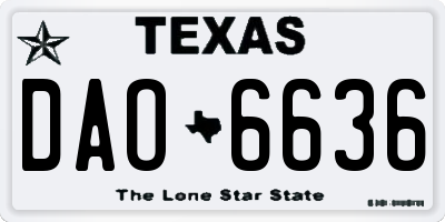 TX license plate DAO6636