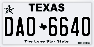 TX license plate DAO6640