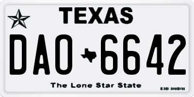 TX license plate DAO6642