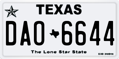 TX license plate DAO6644