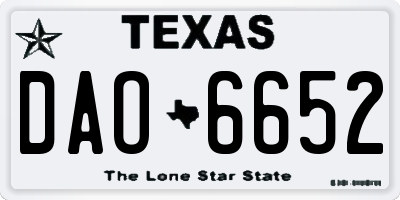 TX license plate DAO6652