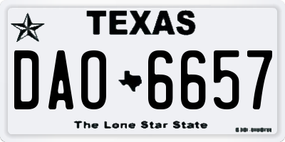 TX license plate DAO6657