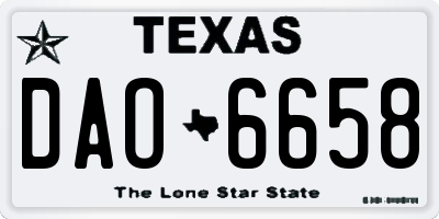 TX license plate DAO6658