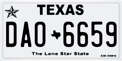 TX license plate DAO6659