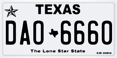 TX license plate DAO6660