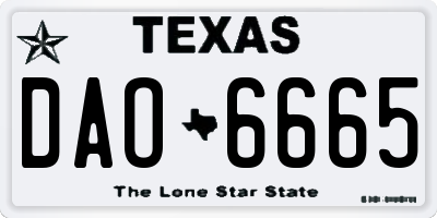 TX license plate DAO6665