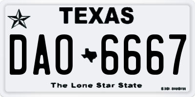TX license plate DAO6667