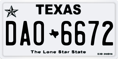 TX license plate DAO6672