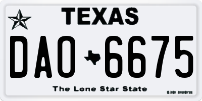 TX license plate DAO6675