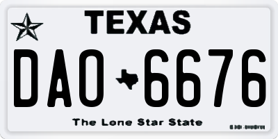 TX license plate DAO6676