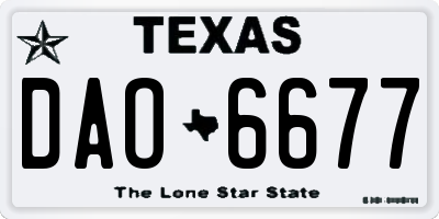 TX license plate DAO6677
