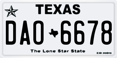 TX license plate DAO6678