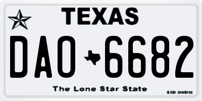 TX license plate DAO6682