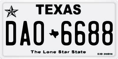 TX license plate DAO6688