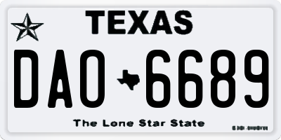 TX license plate DAO6689