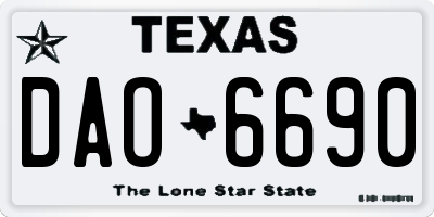 TX license plate DAO6690