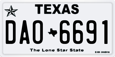 TX license plate DAO6691