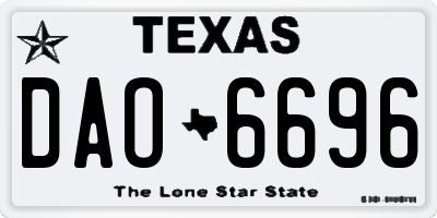 TX license plate DAO6696