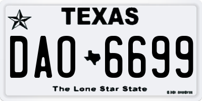 TX license plate DAO6699