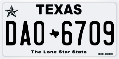 TX license plate DAO6709