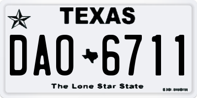 TX license plate DAO6711