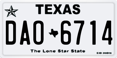 TX license plate DAO6714