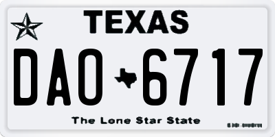 TX license plate DAO6717