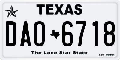 TX license plate DAO6718