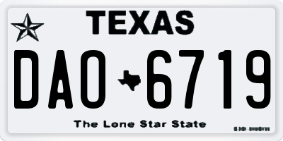 TX license plate DAO6719