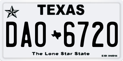 TX license plate DAO6720