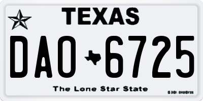 TX license plate DAO6725