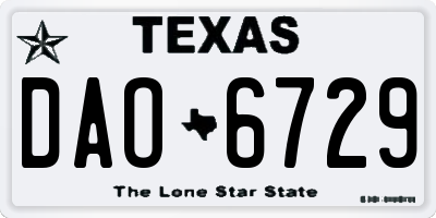 TX license plate DAO6729