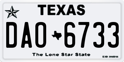 TX license plate DAO6733