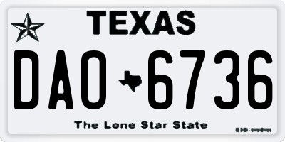 TX license plate DAO6736