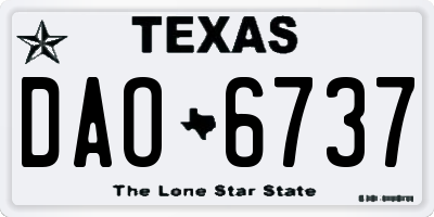 TX license plate DAO6737