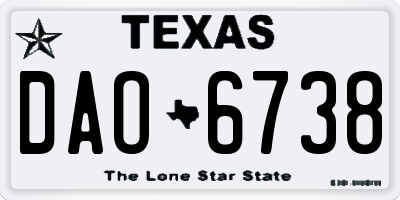 TX license plate DAO6738