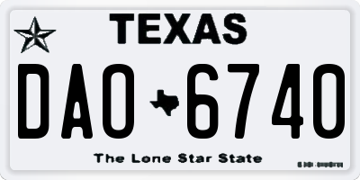 TX license plate DAO6740