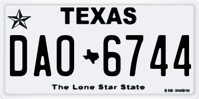 TX license plate DAO6744