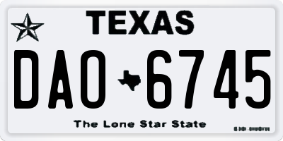 TX license plate DAO6745