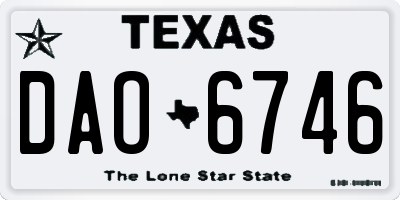 TX license plate DAO6746