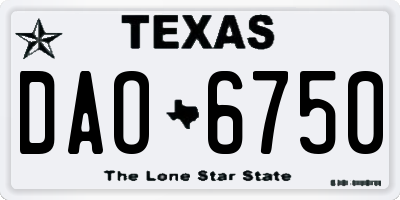TX license plate DAO6750