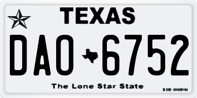 TX license plate DAO6752