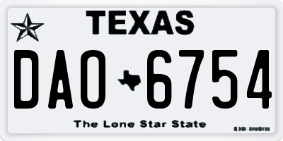 TX license plate DAO6754