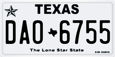 TX license plate DAO6755