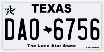 TX license plate DAO6756